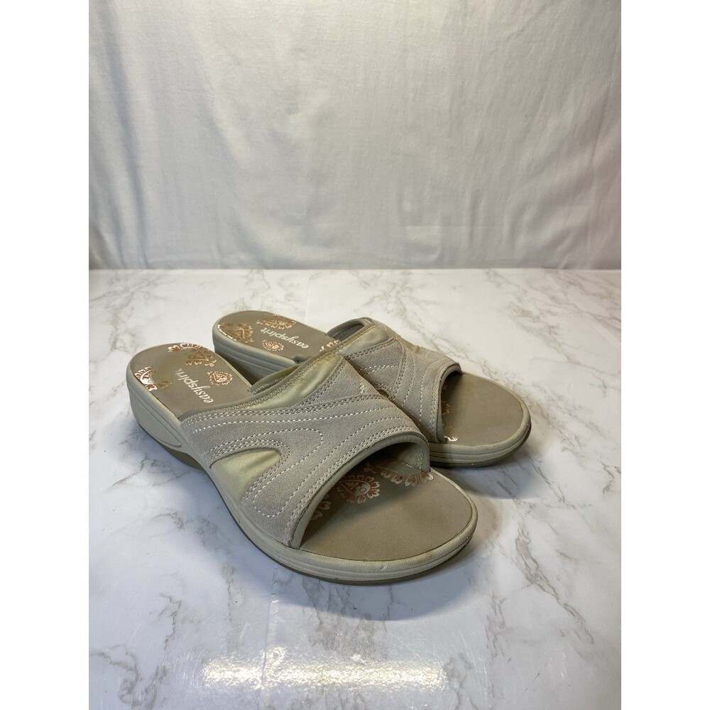 Easy Spirit Halfstep Gray Suede Slide Sandals. Size 8